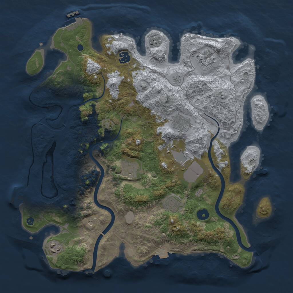 Rust Map: Procedural Map, Size: 3750, Seed: 1724879797, 14 Monuments