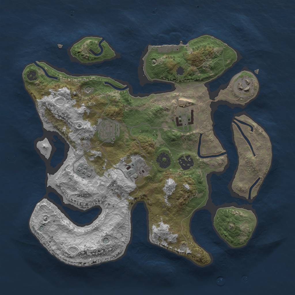 Rust Map: Procedural Map, Size: 3000, Seed: 920954440, 16 Monuments