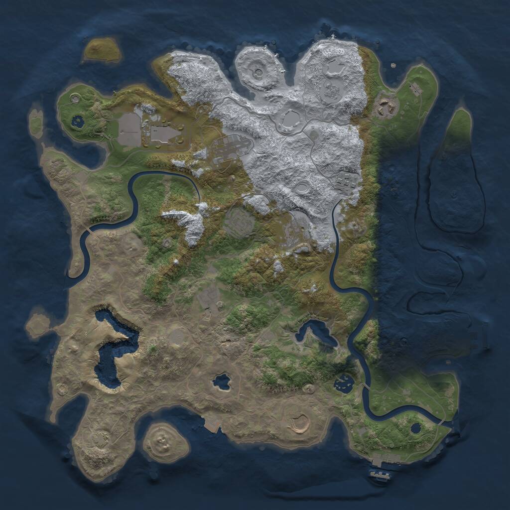 Rust Map: Procedural Map, Size: 4000, Seed: 918545, 15 Monuments