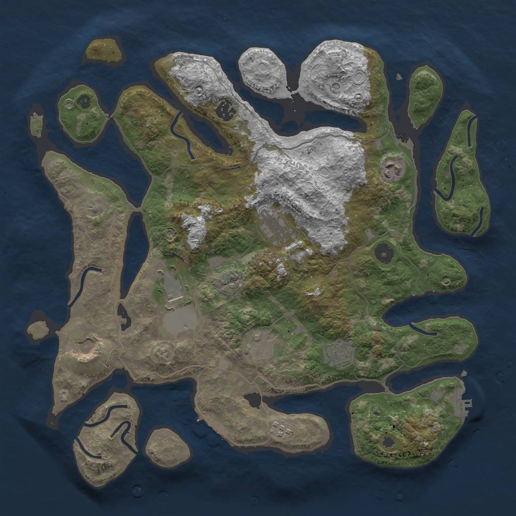 Rust Map: Procedural Map, Size: 4000, Seed: 918545, 19 Monuments