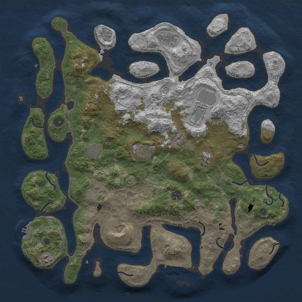 Rust Map: Procedural Map, Size: 4500, Seed: 90305, 21 Monuments