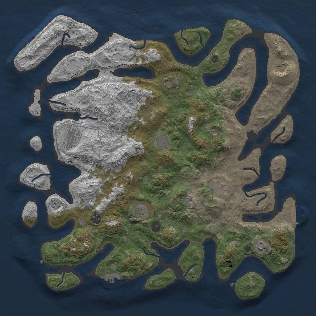 Rust Map: Procedural Map, Size: 4500, Seed: 6894502, 20 Monuments