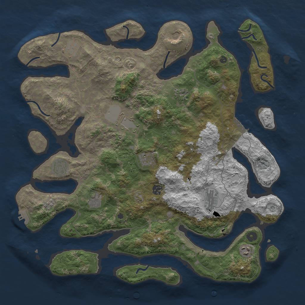 Rust Map: Procedural Map, Size: 4500, Seed: 75382159, 22 Monuments