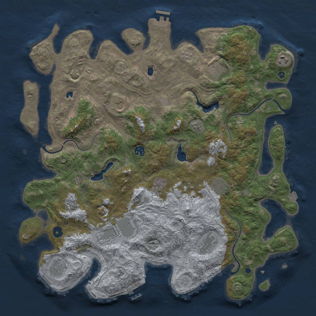 Rust Map: Procedural Map, Size: 4500, Seed: 2096915958, 17 Monuments