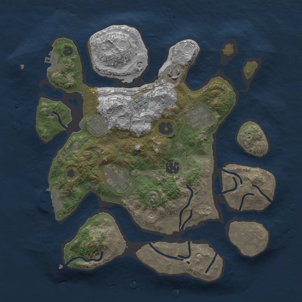 Rust Map: Procedural Map, Size: 3250, Seed: 532614568, 17 Monuments