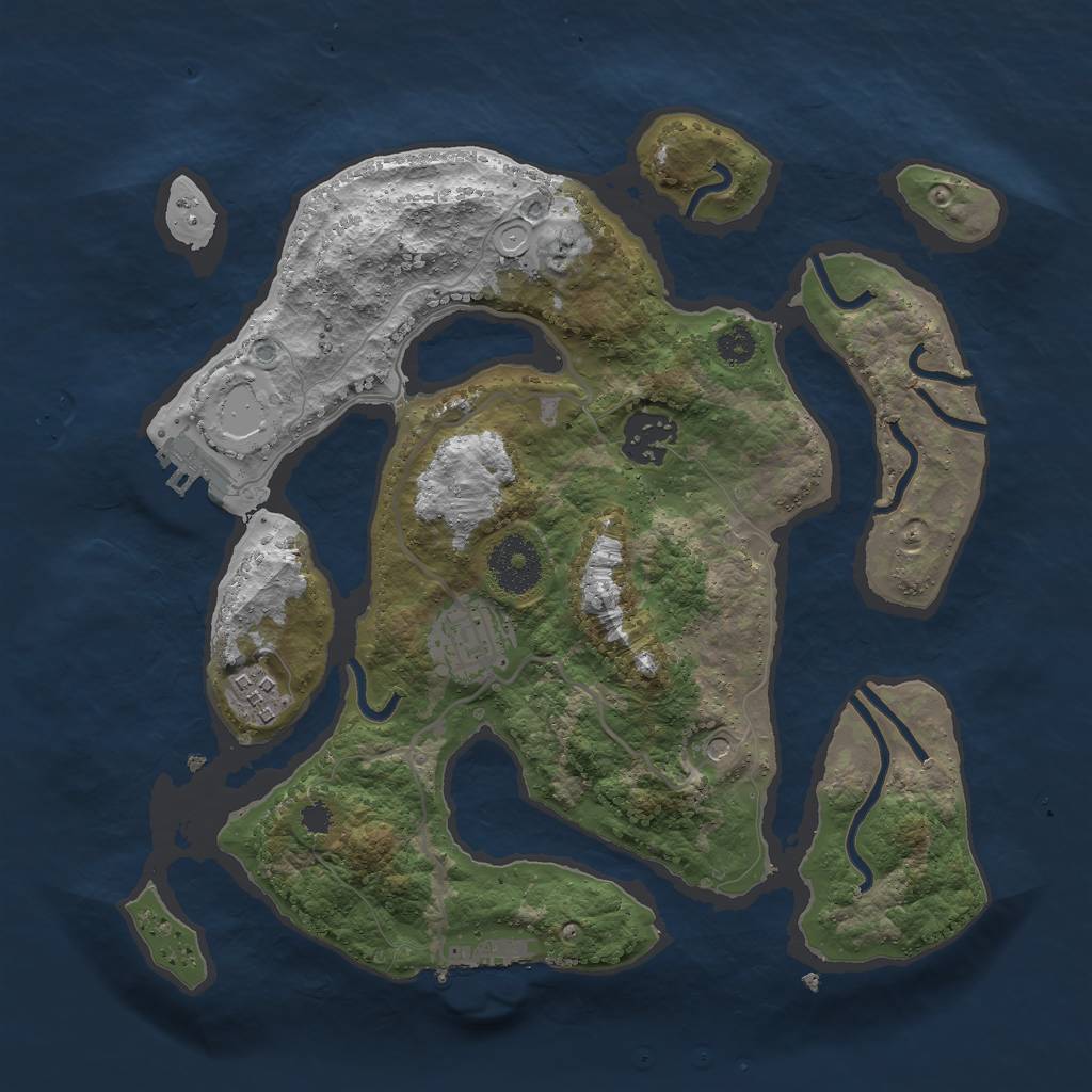 Rust Map: Procedural Map, Size: 3000, Seed: 594815, 14 Monuments