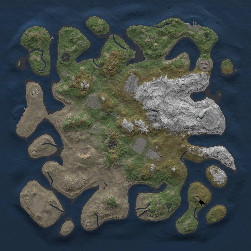 Rust Map: Procedural Map, Size: 4250, Seed: 1243745, 20 Monuments