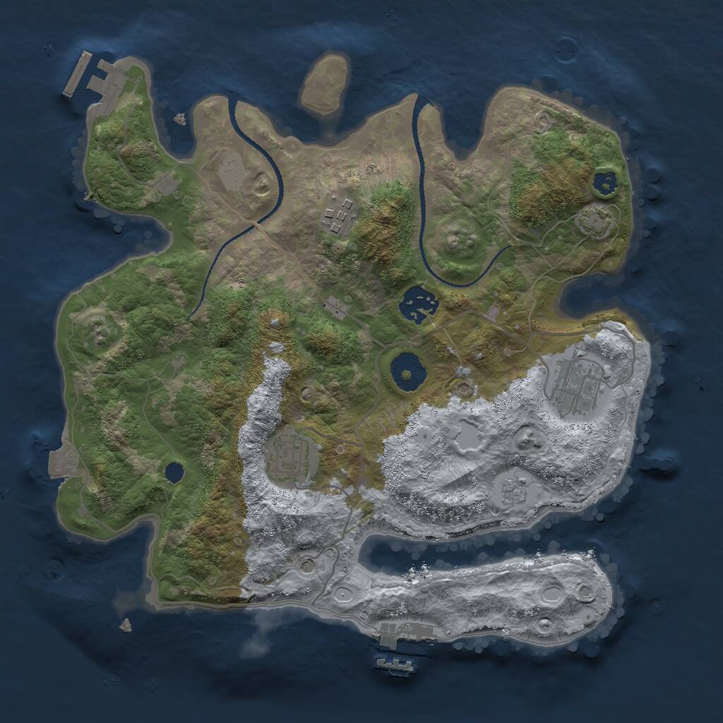 Rust Map: Procedural Map, Size: 3000, Seed: 260598718, 10 Monuments