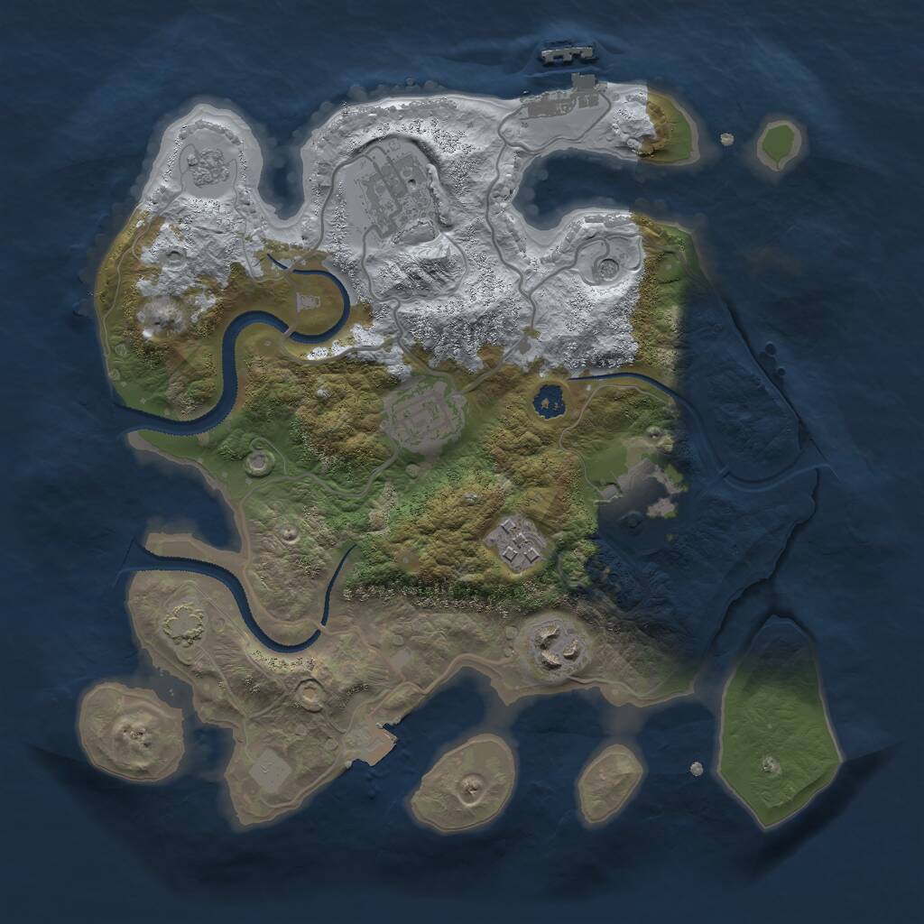 Rust Map: Procedural Map, Size: 2800, Seed: 56456943, 10 Monuments