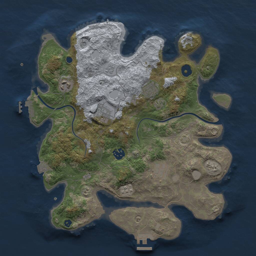 Rust Map: Procedural Map, Size: 3400, Seed: 532614568, 12 Monuments