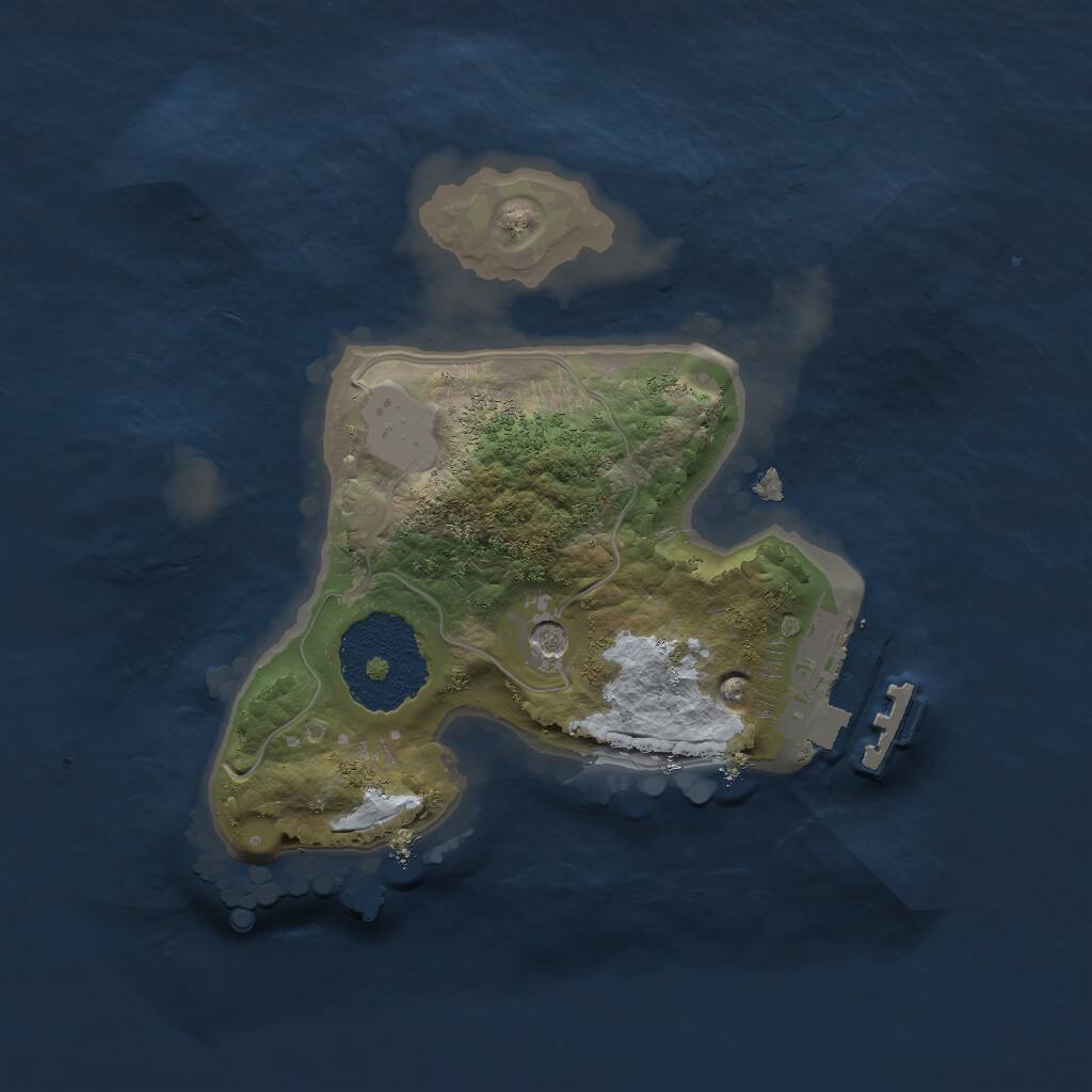 Rust Map: Procedural Map, Size: 1800, Seed: 8120, 3 Monuments