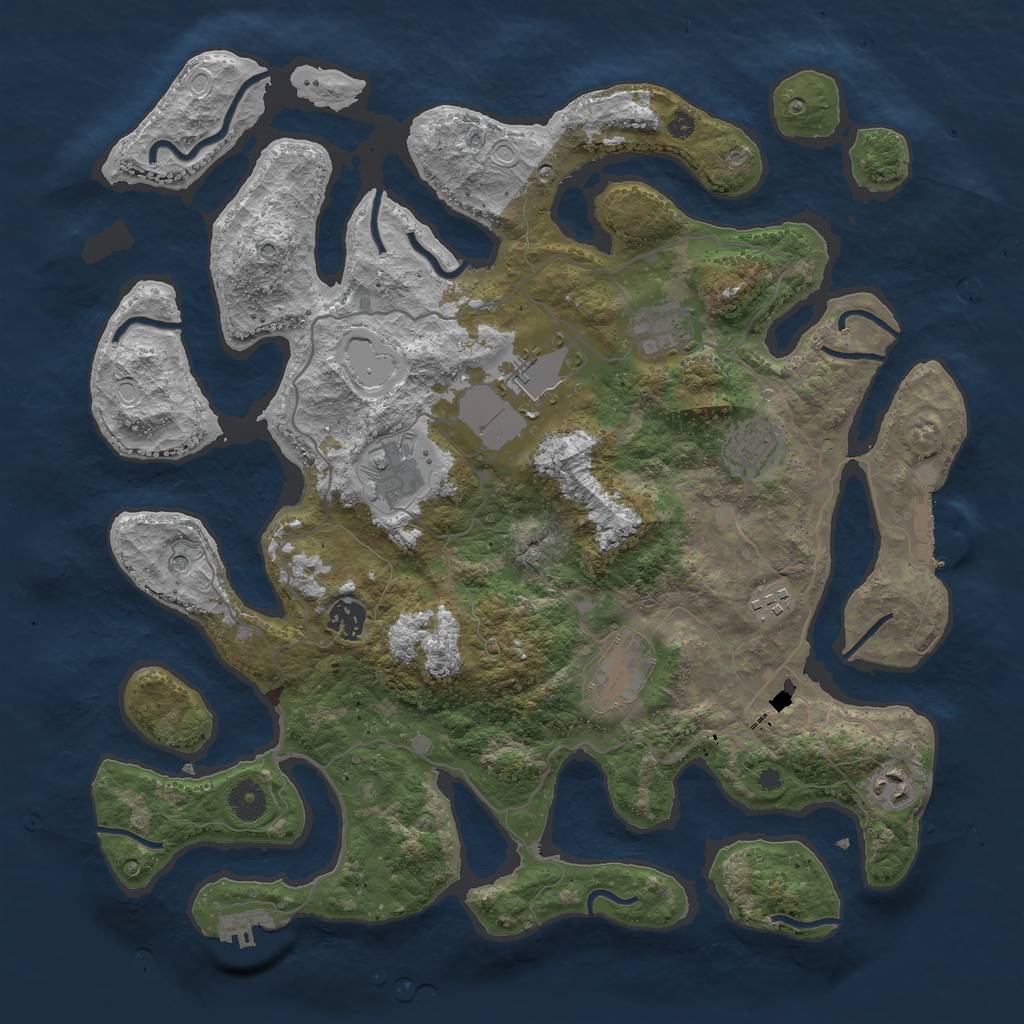 Rust Map: Procedural Map, Size: 4000, Seed: 56688072, 19 Monuments