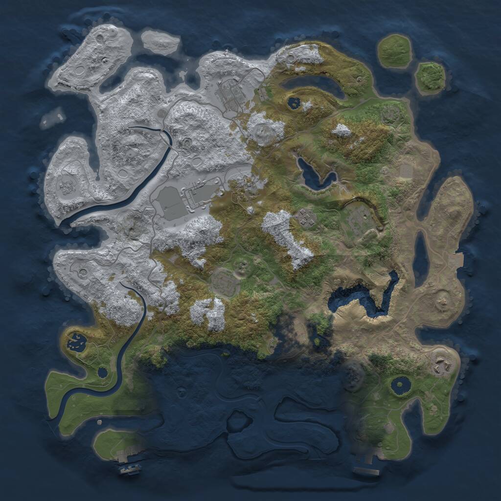 Rust Map: Procedural Map, Size: 4000, Seed: 56688072, 15 Monuments