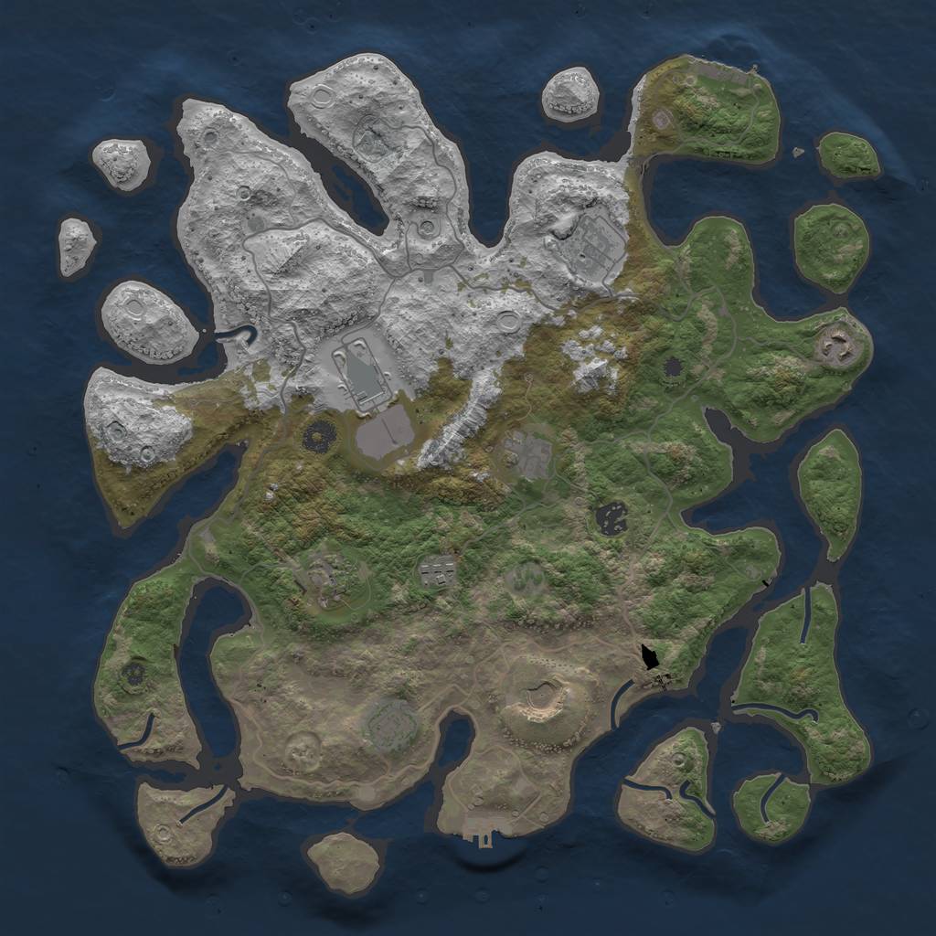 Rust Map: Procedural Map, Size: 4200, Seed: 984964, 20 Monuments