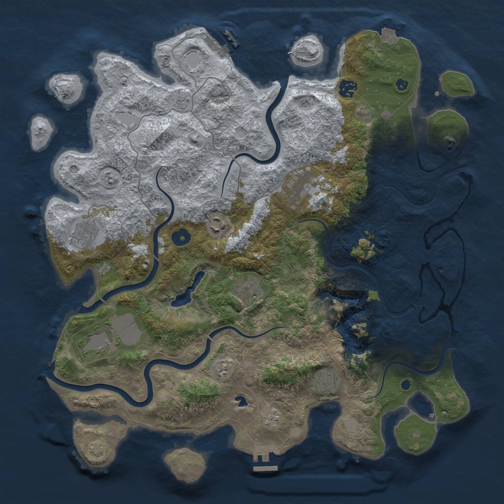 Rust Map: Procedural Map, Size: 4200, Seed: 984964, 14 Monuments