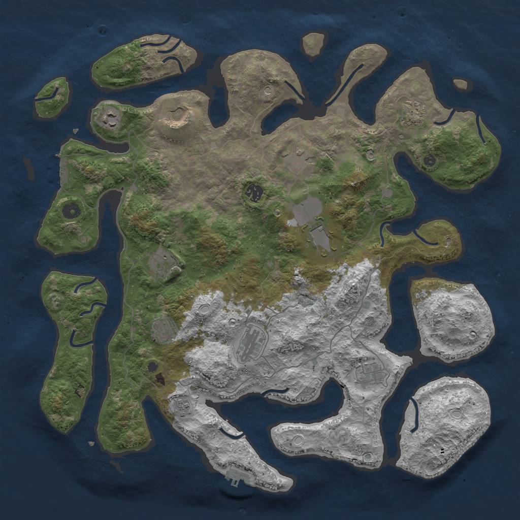 Rust Map: Procedural Map, Size: 4500, Seed: 1777885, 22 Monuments