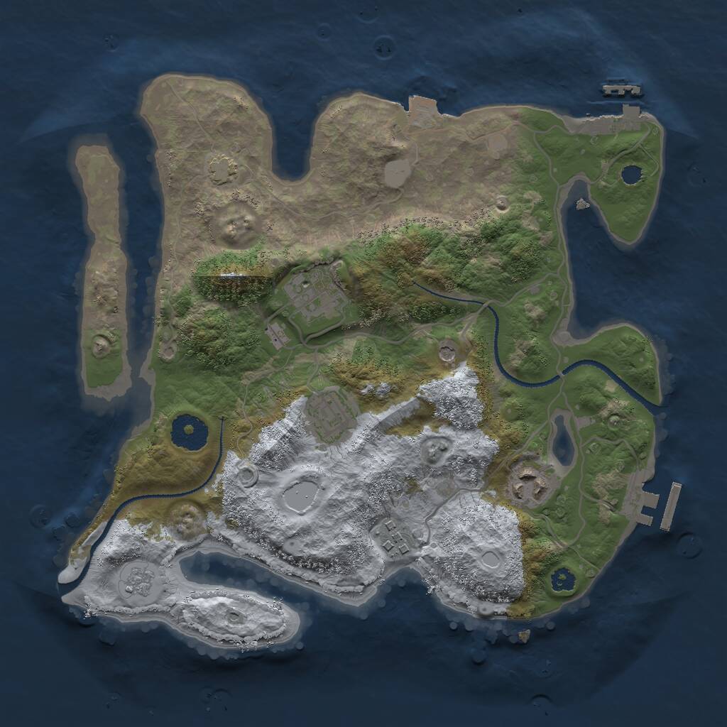 Rust Map: Procedural Map, Size: 3000, Seed: 4254, 10 Monuments