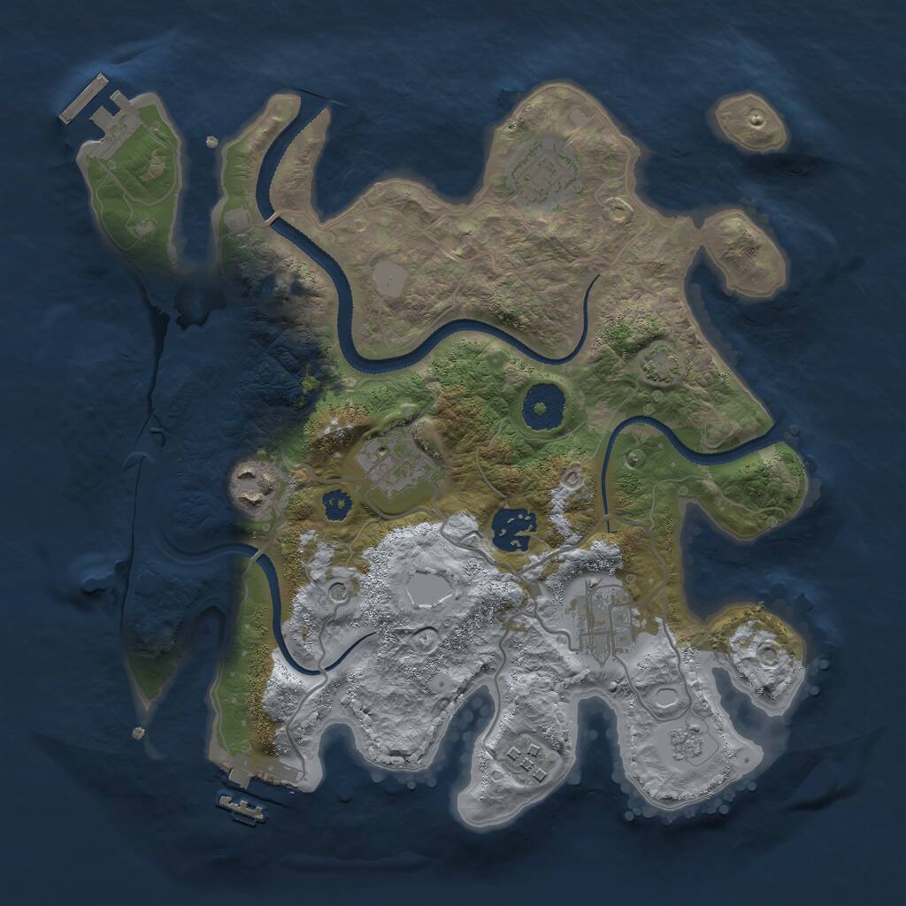 Rust Map: Procedural Map, Size: 3000, Seed: 1879114396, 12 Monuments