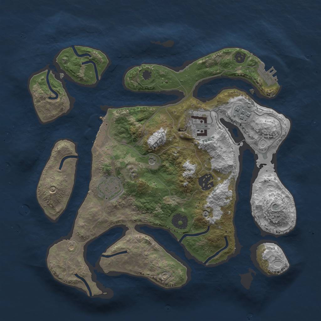 Rust Map: Procedural Map, Size: 3000, Seed: 644123, 15 Monuments