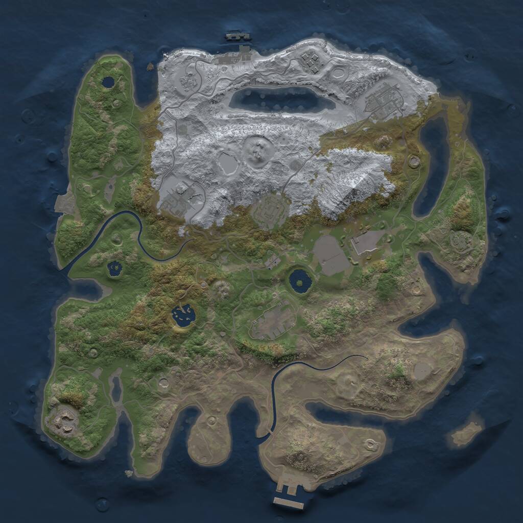 Rust Map: Procedural Map, Size: 3500, Seed: 1806217402, 14 Monuments