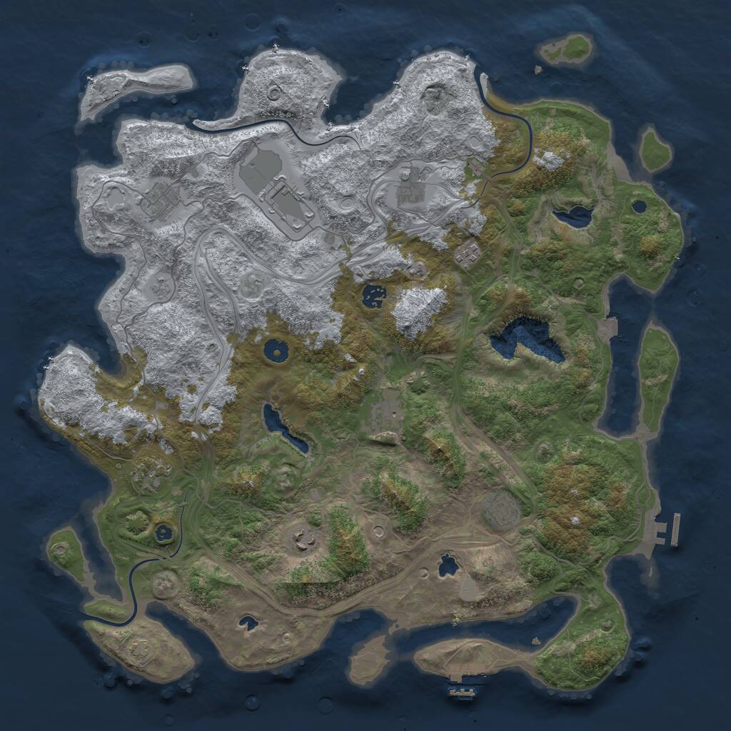 Rust Map: Procedural Map, Size: 4500, Seed: 451, 15 Monuments