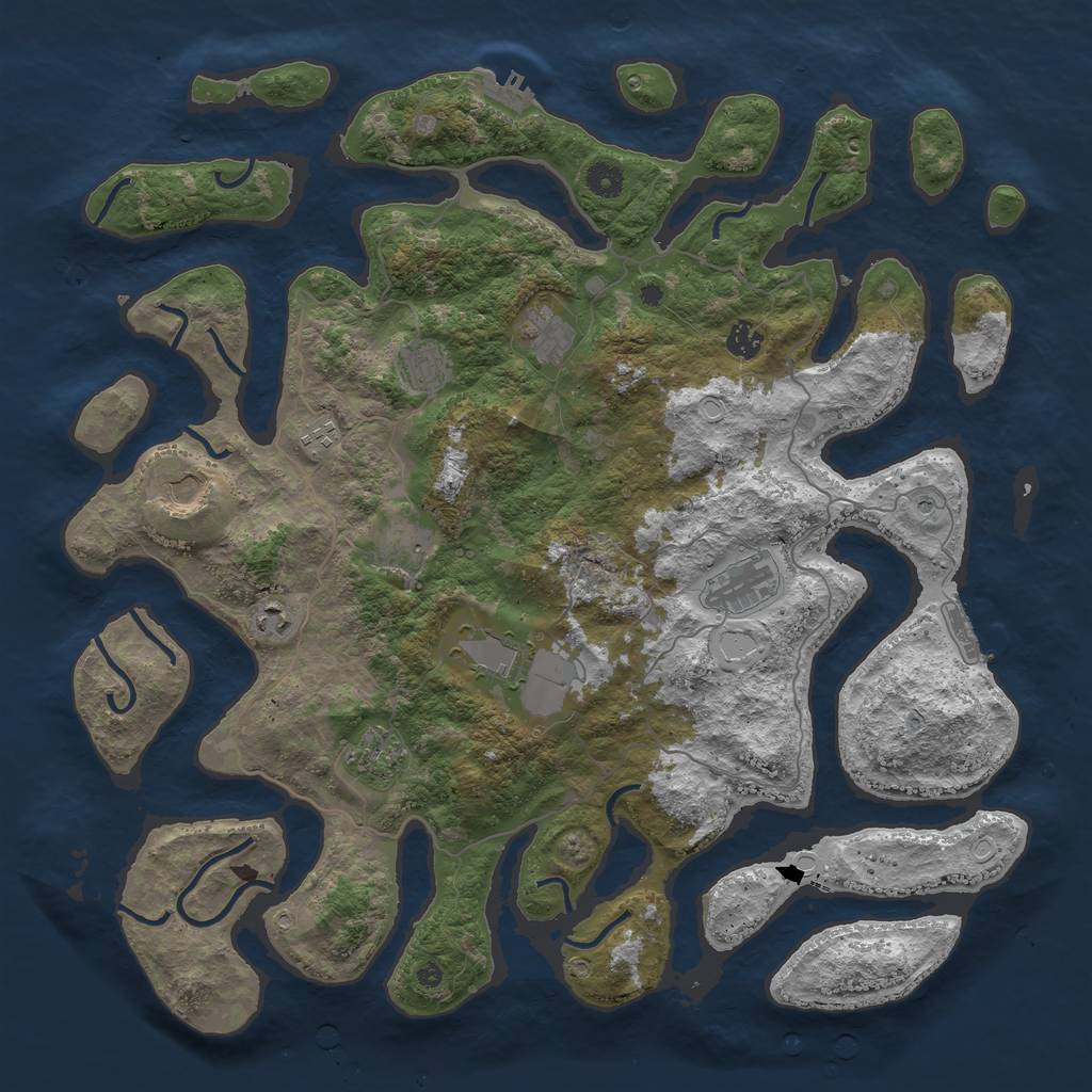Rust Map: Procedural Map, Size: 4500, Seed: 116754295, 21 Monuments