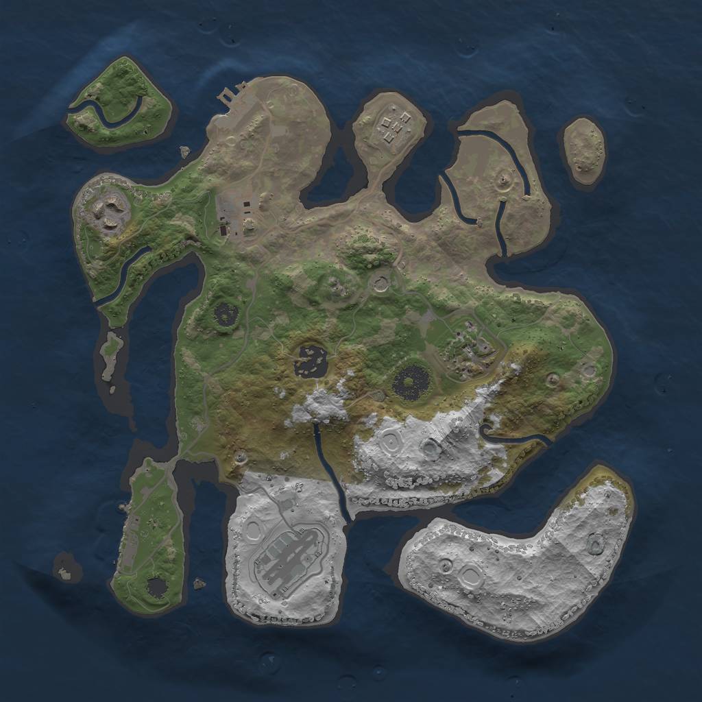 Rust Map: Procedural Map, Size: 3000, Seed: 630087938, 17 Monuments