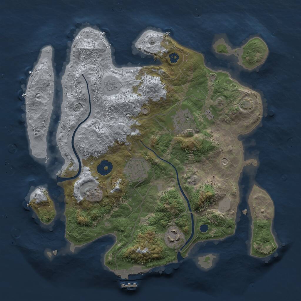 Rust Map: Procedural Map, Size: 3000, Seed: 1606845428, 8 Monuments