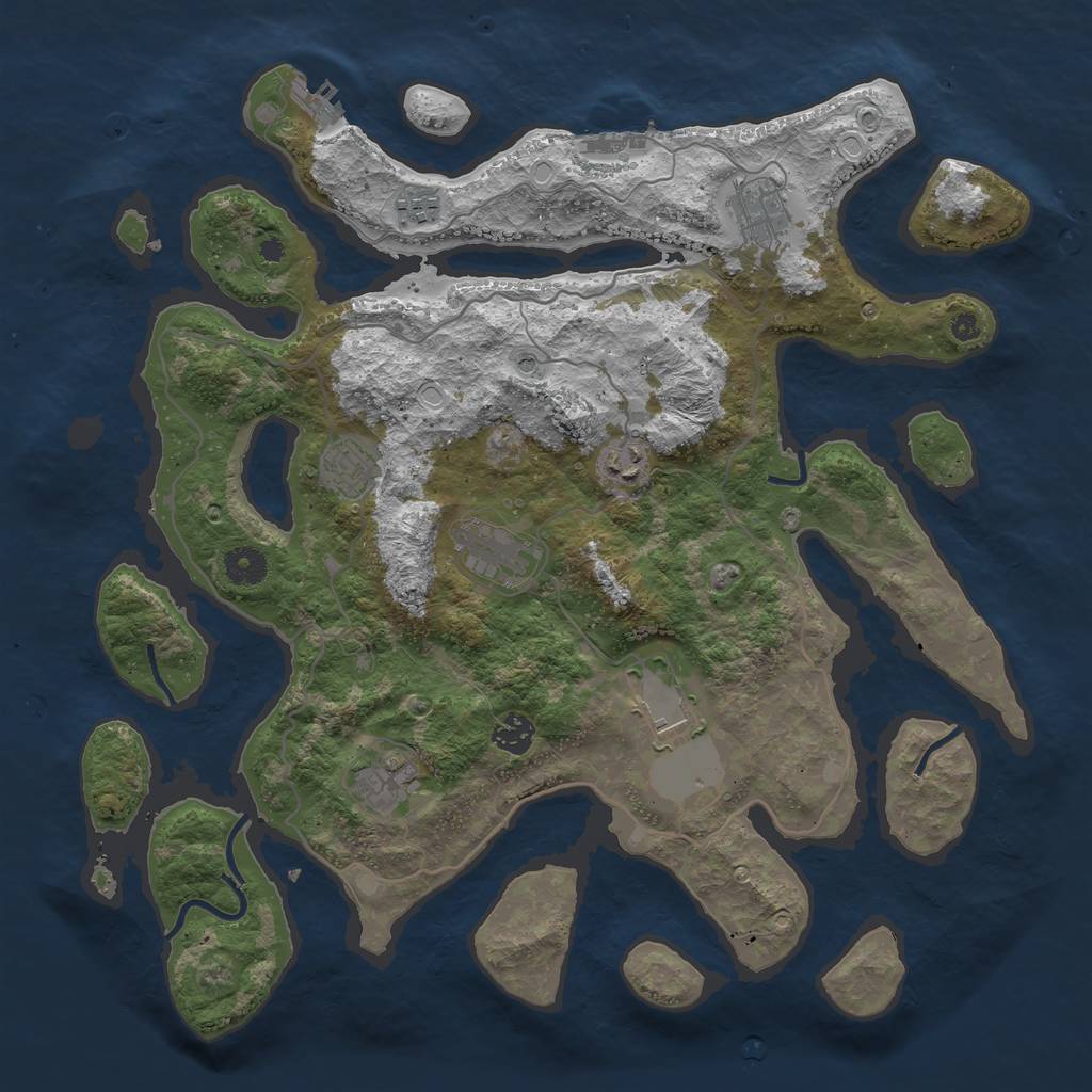 Rust Map: Procedural Map, Size: 4000, Seed: 1012668431, 19 Monuments