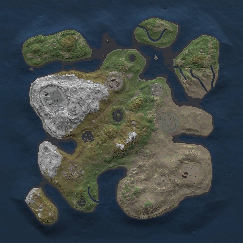 Rust Map: Procedural Map, Size: 3000, Seed: 1438822535, 15 Monuments