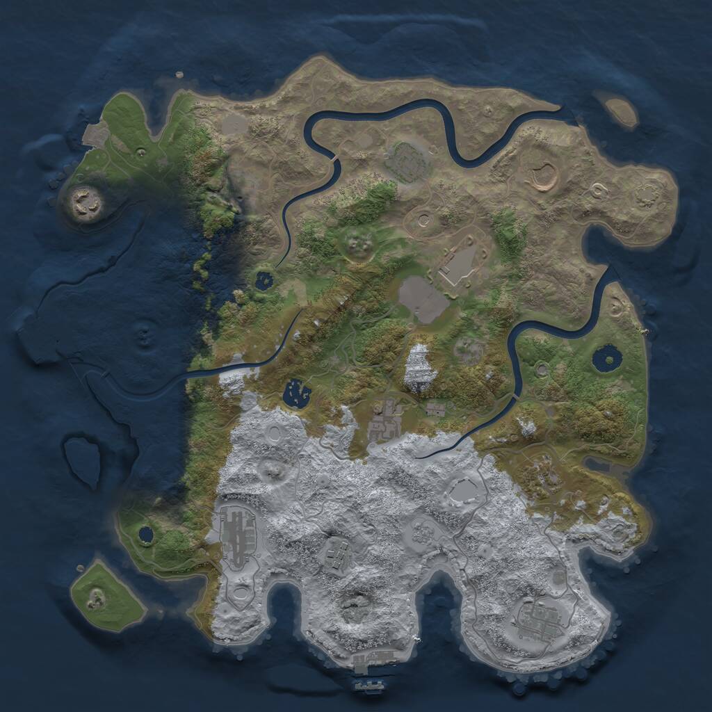 Rust Map: Procedural Map, Size: 3800, Seed: 29764255, 17 Monuments