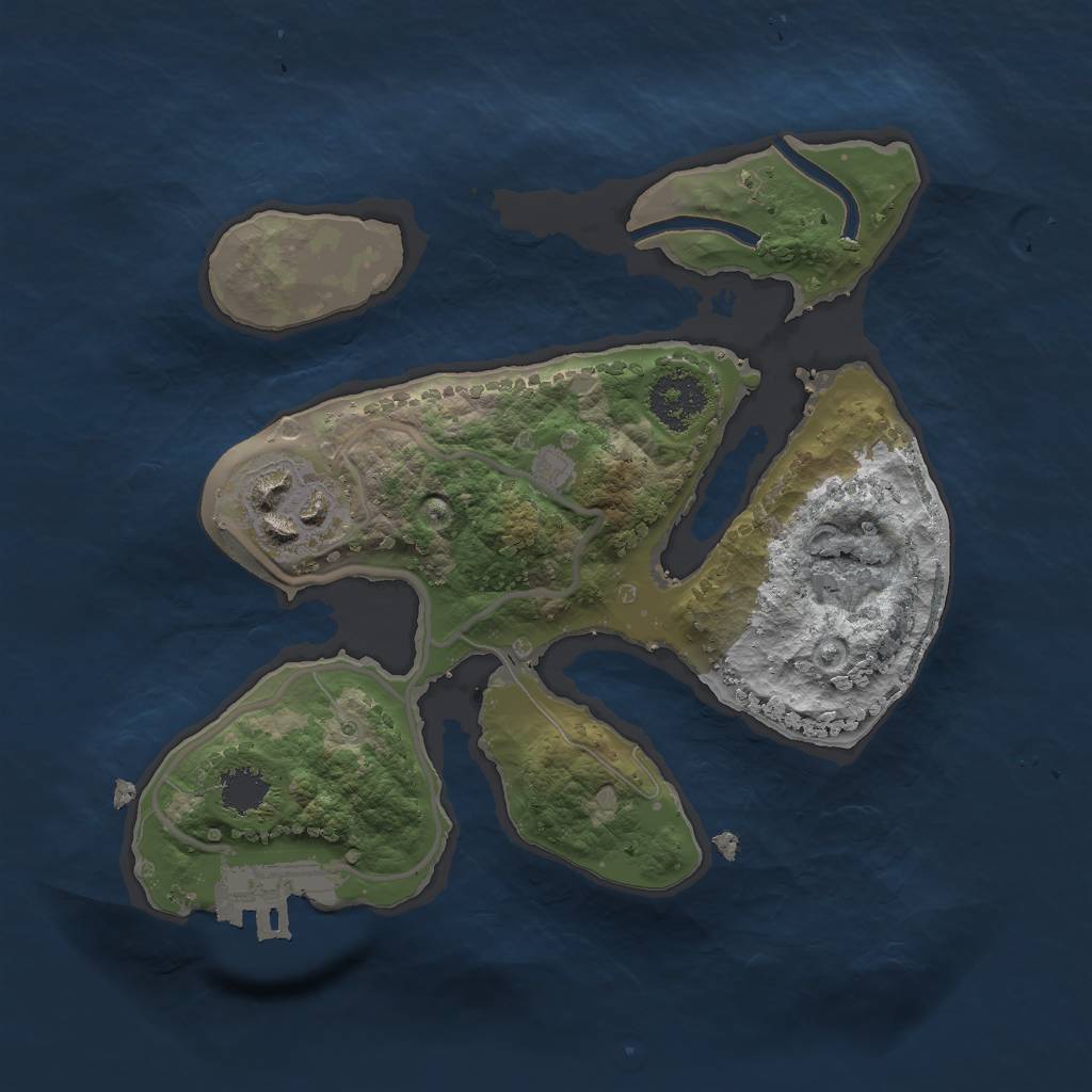 Rust Map: Procedural Map, Size: 2000, Seed: 1938893192, 9 Monuments