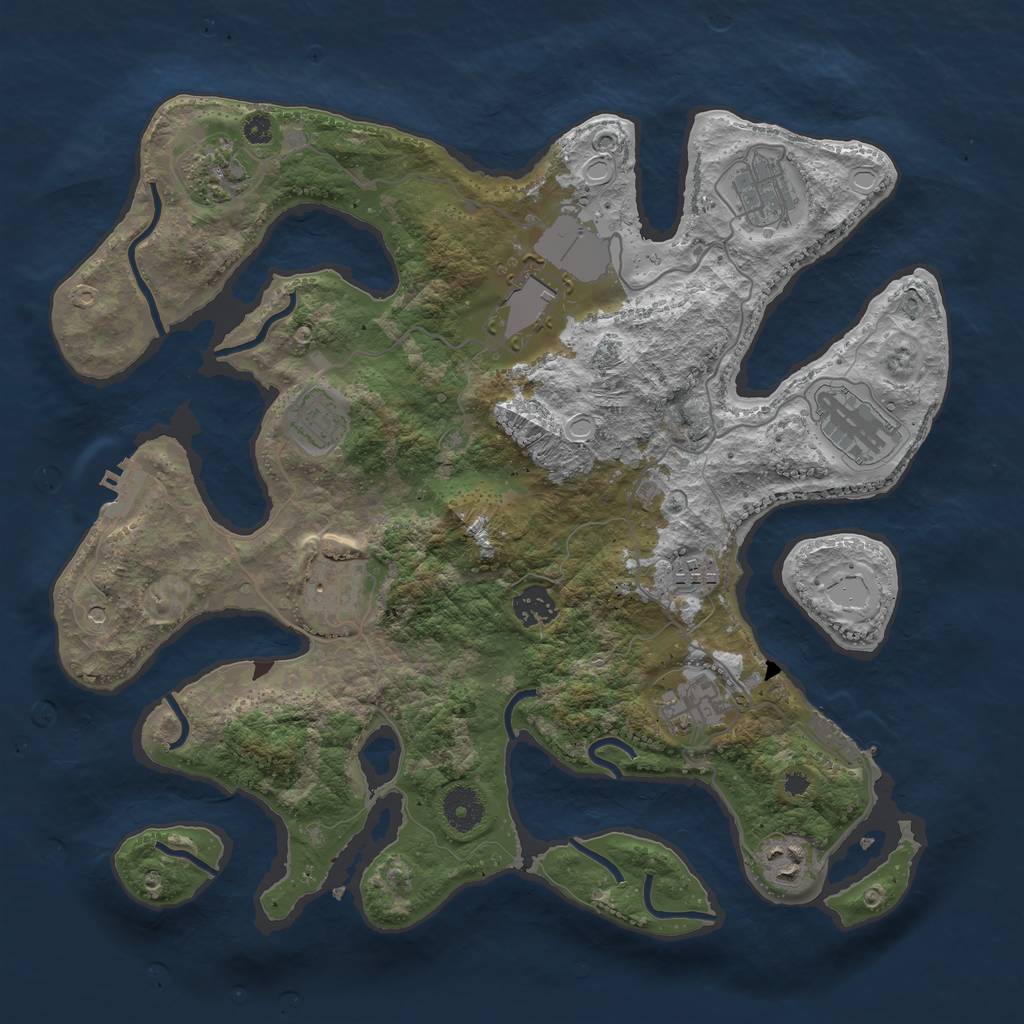 Rust Map: Procedural Map, Size: 3700, Seed: 798835530, 21 Monuments