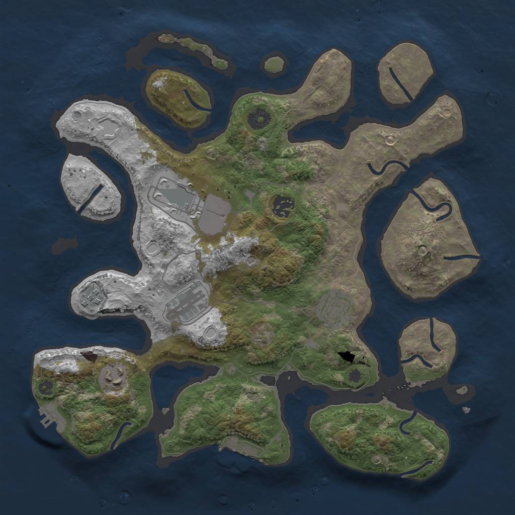 Rust Map: Procedural Map, Size: 3500, Seed: 802704452, 17 Monuments