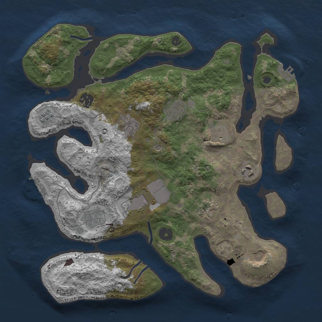 Rust Map: Procedural Map, Size: 3500, Seed: 817953597, 21 Monuments