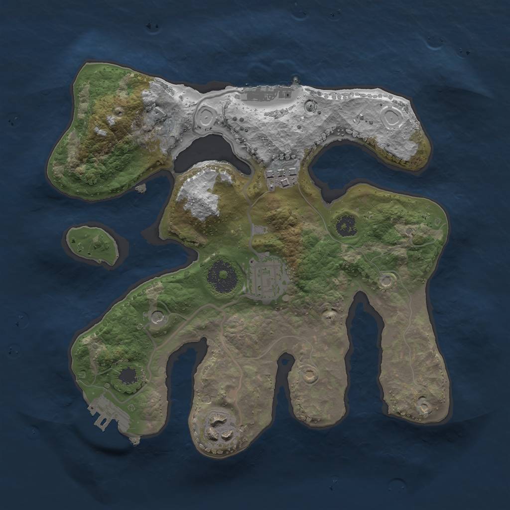 Rust Map: Procedural Map, Size: 2500, Seed: 31015, 14 Monuments