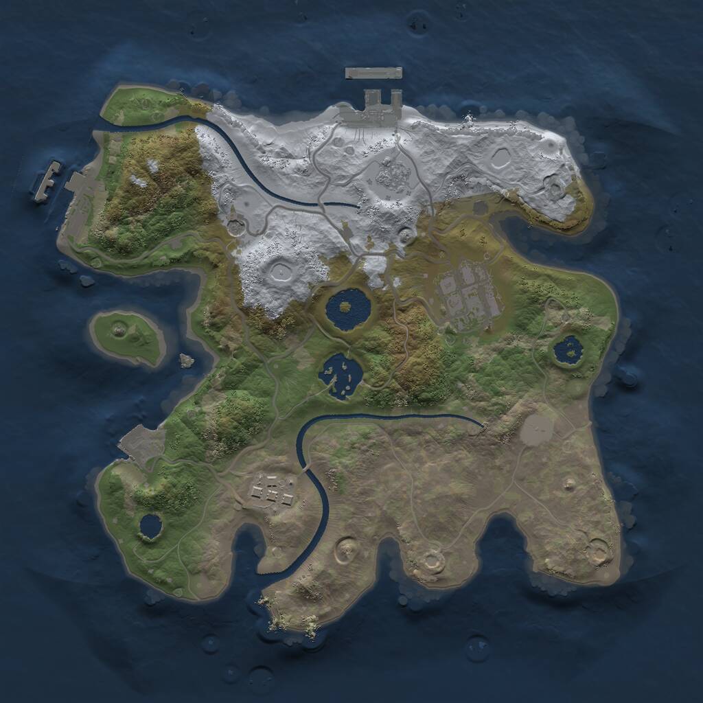 Rust Map: Procedural Map, Size: 2500, Seed: 31015, 8 Monuments