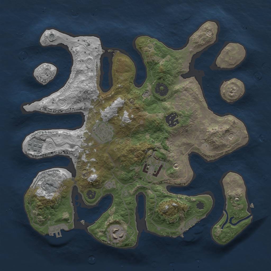Rust Map: Procedural Map, Size: 3000, Seed: 601839454, 16 Monuments