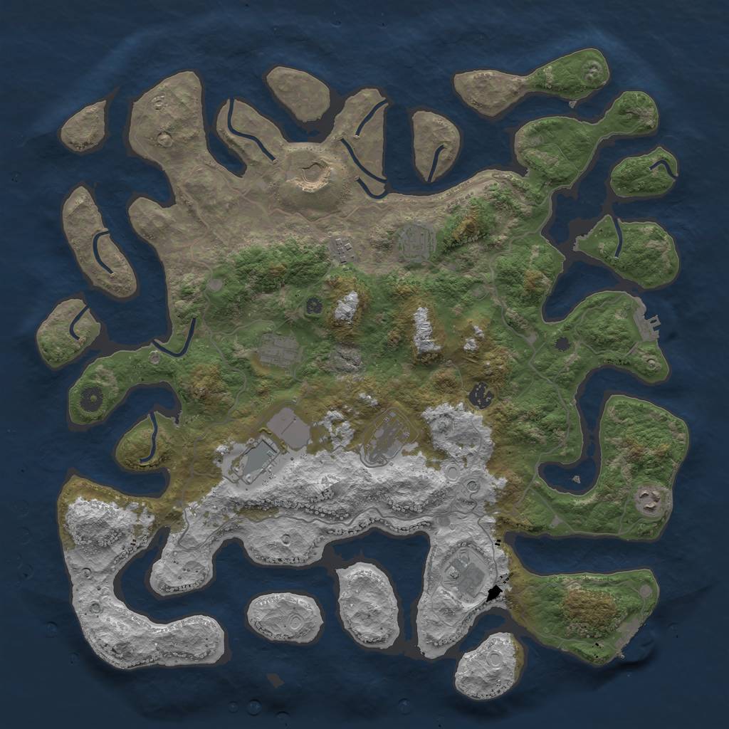 Rust Map: Procedural Map, Size: 4500, Seed: 247286834, 20 Monuments