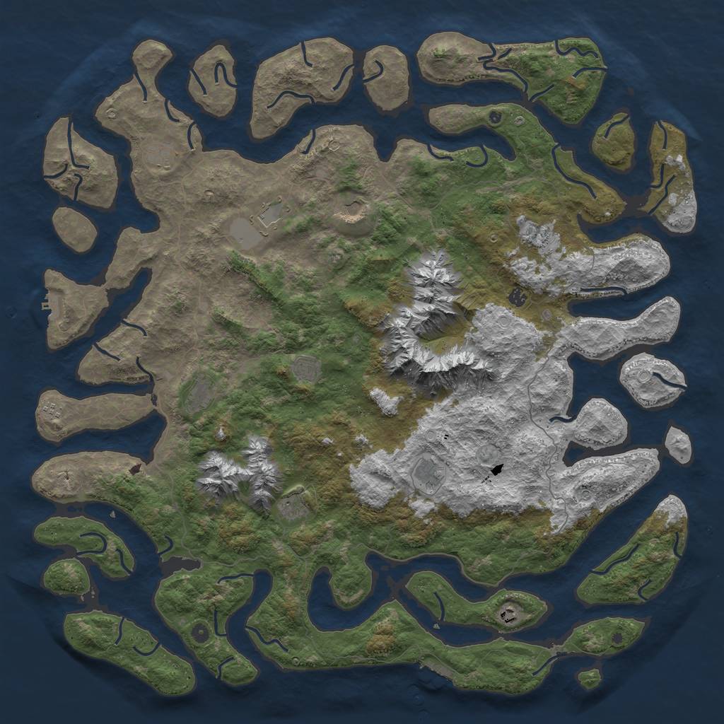 Rust Map: Procedural Map, Size: 6000, Seed: 485422448, 22 Monuments