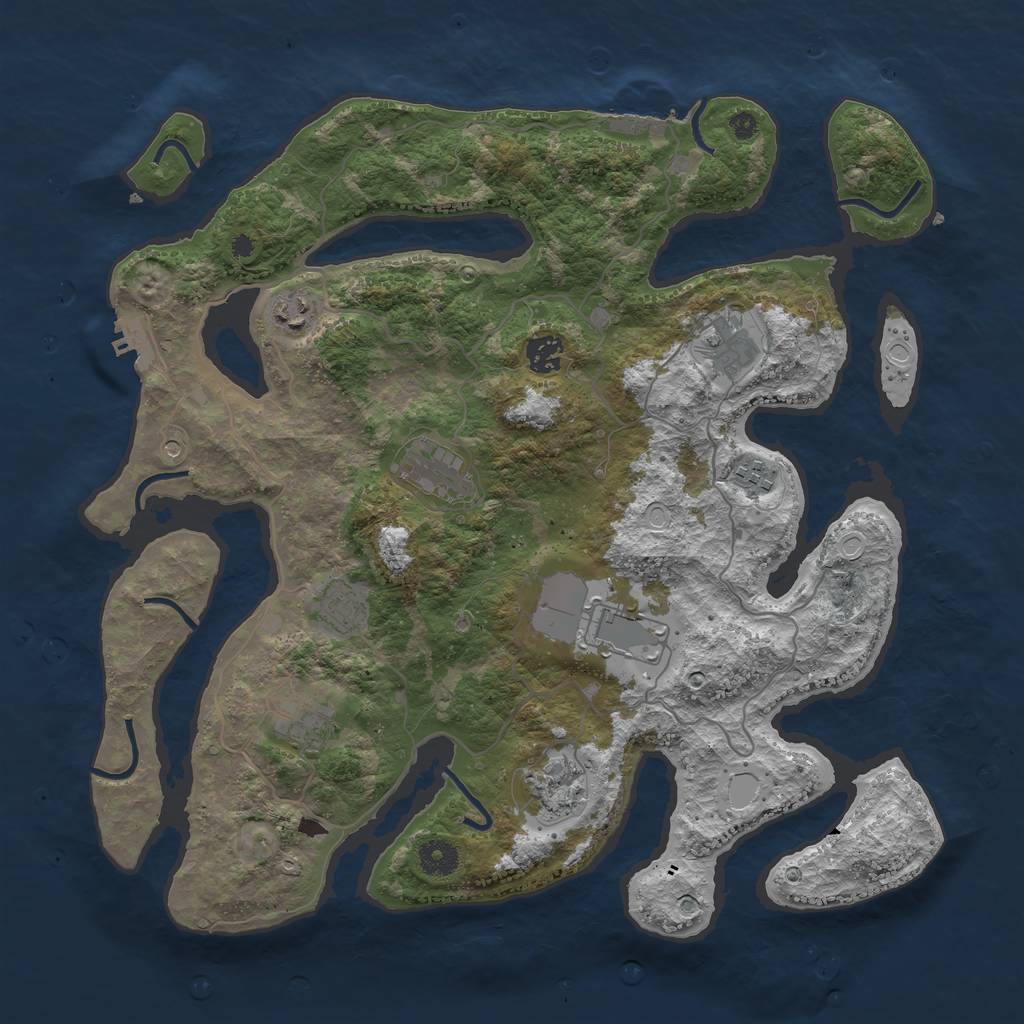 Rust Map: Procedural Map, Size: 4000, Seed: 657310, 20 Monuments