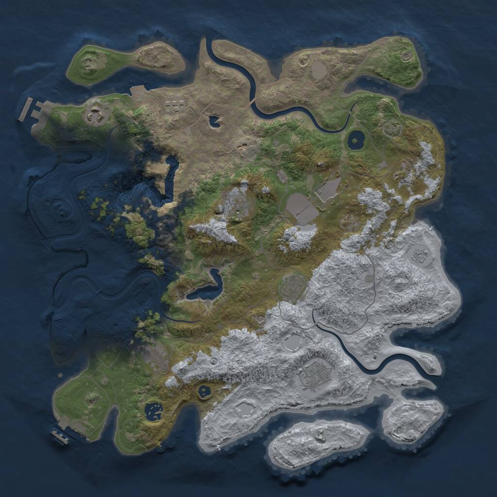 Rust Map: Procedural Map, Size: 4000, Seed: 337306, 15 Monuments