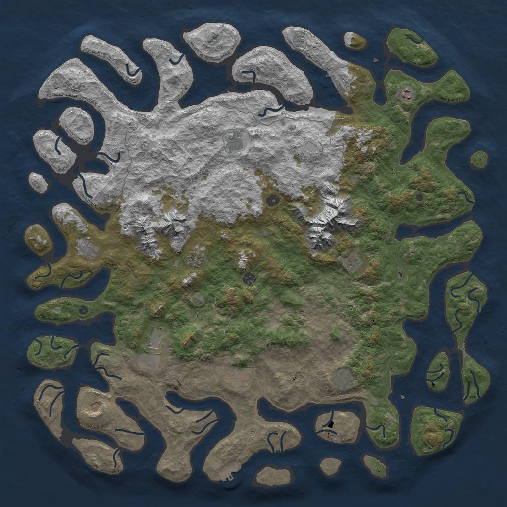 Rust Map: Procedural Map, Size: 6000, Seed: 37846, 22 Monuments