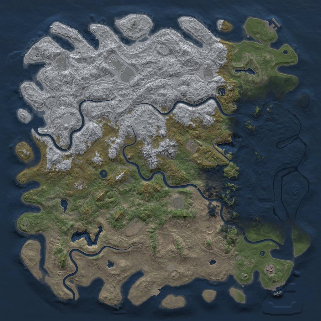 Rust Map: Procedural Map, Size: 6000, Seed: 37846, 17 Monuments