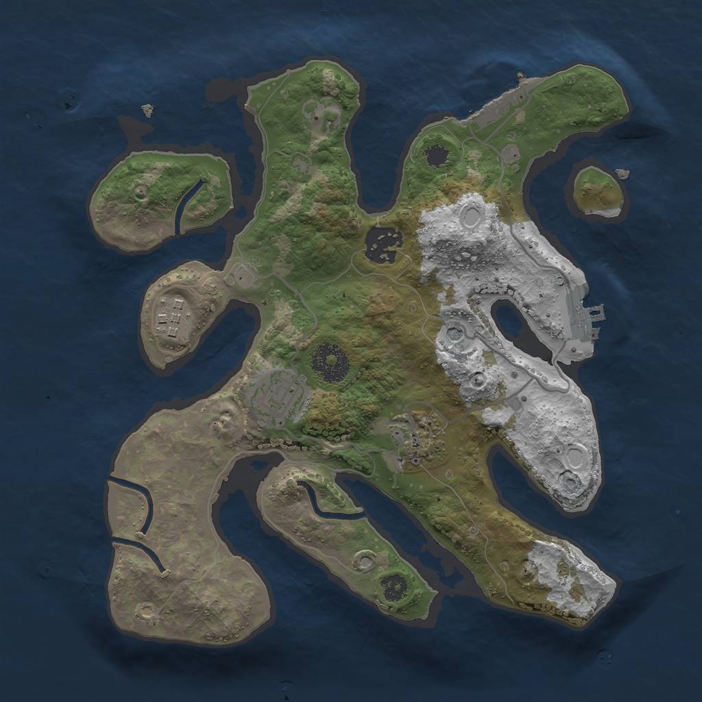 Rust Map: Procedural Map, Size: 2750, Seed: 615731738, 15 Monuments