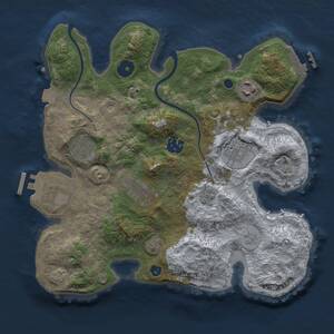 Thumbnail Rust Map: Procedural Map, Size: 3000, Seed: 39592, 12 Monuments