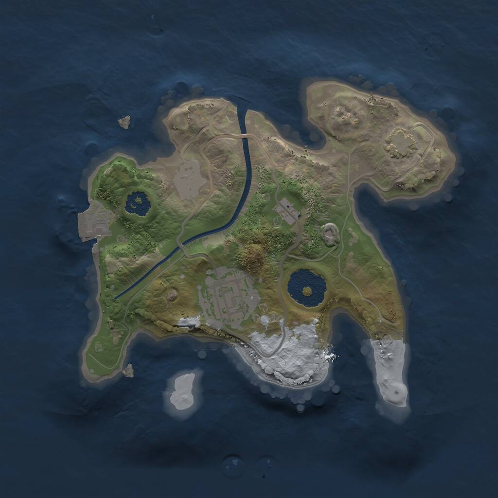 Rust Map: Procedural Map, Size: 2000, Seed: 124124, 3 Monuments