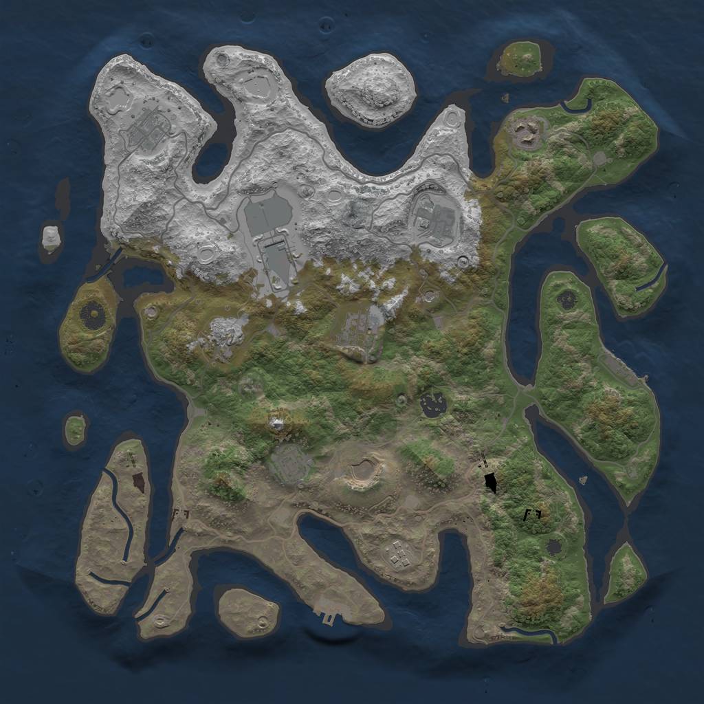 Rust Map: Procedural Map, Size: 4000, Seed: 5423456, 21 Monuments