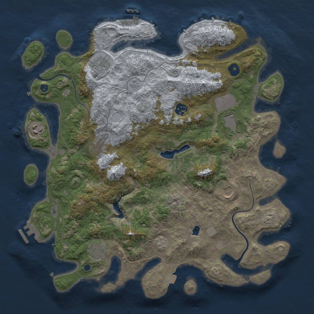Rust Map: Procedural Map, Size: 4000, Seed: 45268, 14 Monuments