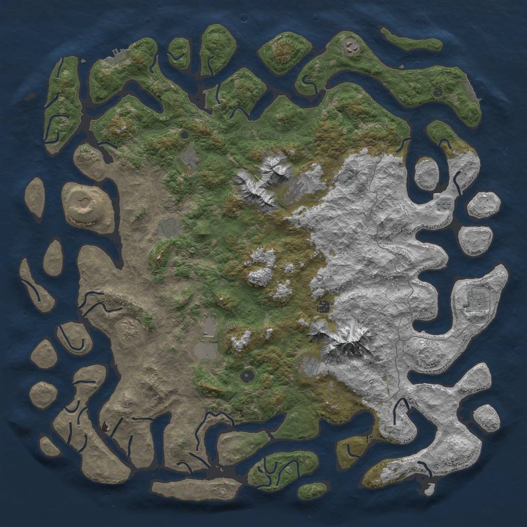 Rust Map: Procedural Map, Size: 6000, Seed: 69420690, 22 Monuments